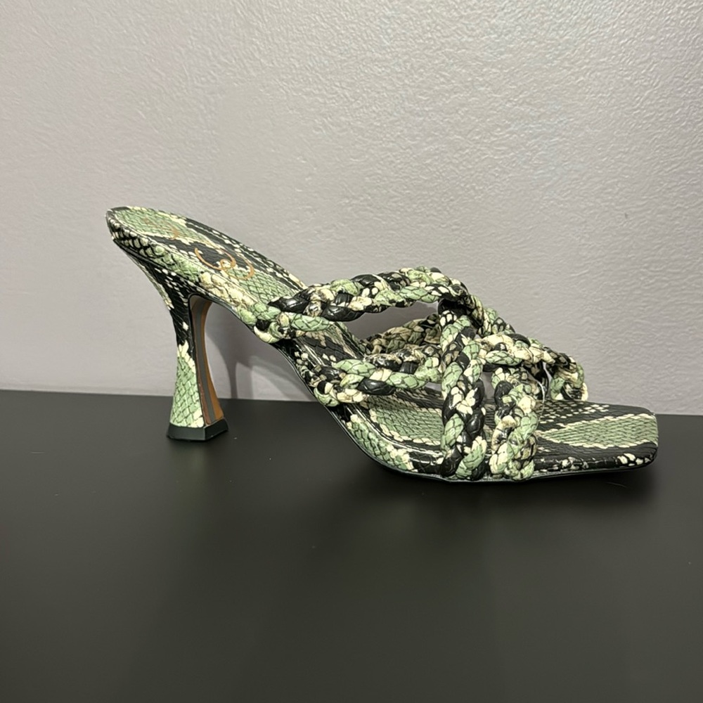 Sam Edelman Marjorie Heeled Snake Print Slide Sandals